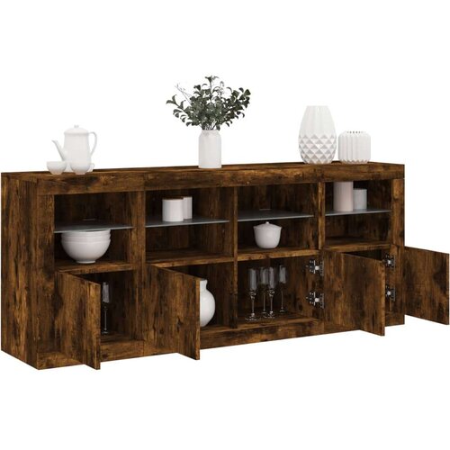  Komoda z LED lučkami dimljen hrast 163x37x67 cm, (21010546) Cene