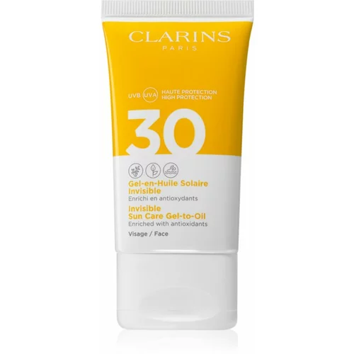 Clarins Invisible Sun Care Gel-to-Oil fluid za sunčanje za lice SPF 30 50 ml
