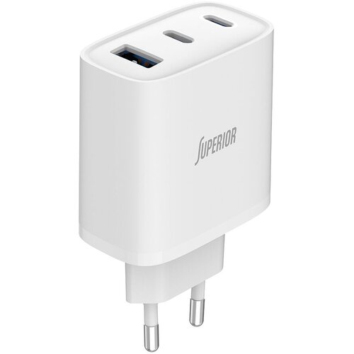 Superior Kući&amp;scaron;te punjača SU-6505ACCL, 65W, GaN, Fast PD, USB, Belo Slike