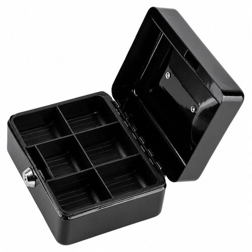  Metalna kasa za novac s ključevima 13x10 cm - crna Slike