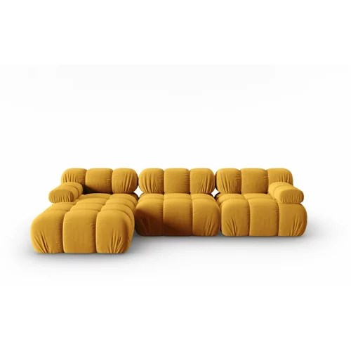 Micadoni Home Žuta baršunasta sofa 285 cm Bellis –