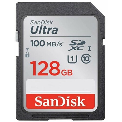 Sandisk 128GB Ultra SDXC UHS-I UHS-I / Class 10 / U1, Max Read Speed: 100 MB/s SDSDUNR-128G-GN6IN memorijska kartica Slike