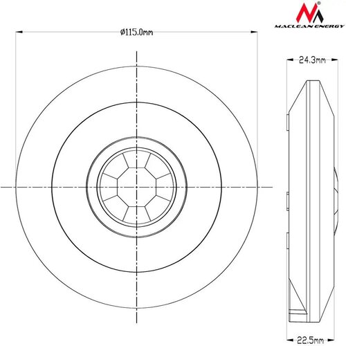 Maclean Energy MCE85 stropni PIR senzor gibanja 360&amp;deg; dometa 6 m Slike