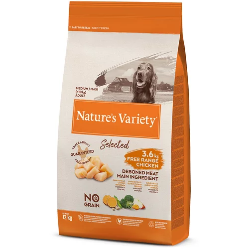 Nature's Variety Selected Medium Adult piščanec proste reje - Varčno pakiranje: 2 x 12 kg