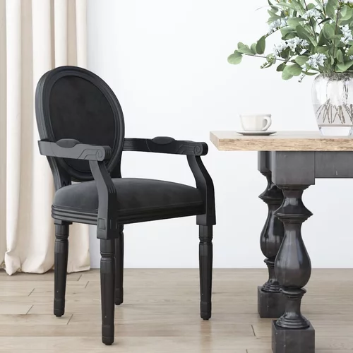 vidaXL Jedilni stol črn 54x56x96,5 cm žamet