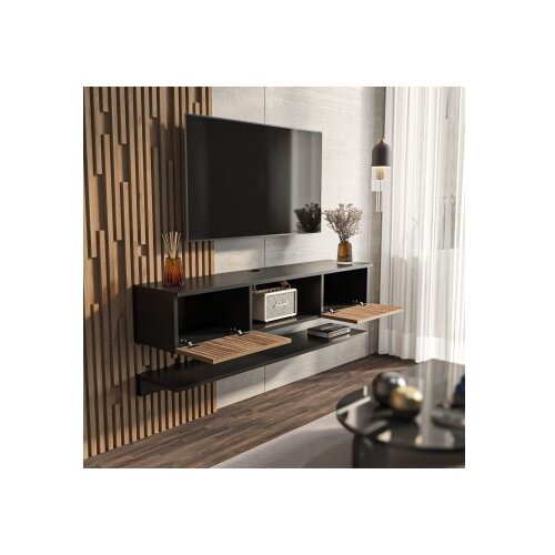 Hanah home Hanah Kućna TV komoda Elia, 140x25,6x32 cm, Crna Slike