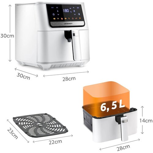 Berdsen BD-662 Air Fryer friteza na vroč zrak 6,5 L 1700 W &ndash; 8 programov, bela Cene