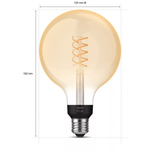 Philips LED prigu&amp;scaron;iva sijalica Philips Hue WHITE FILAMENT G125 E27/7W/230V 2100K Slike