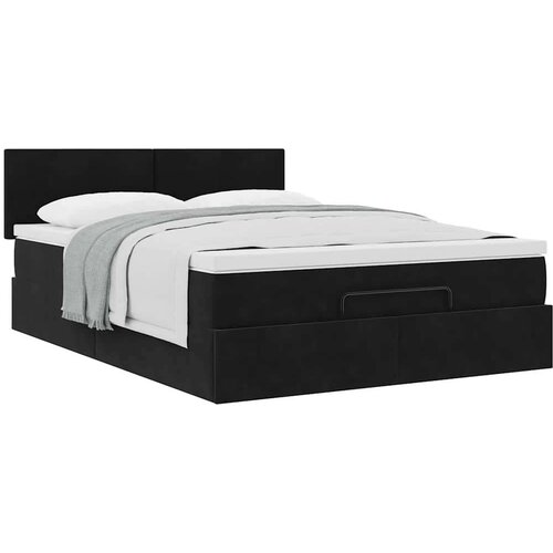  Otomanski krevet s madracem crni 140x190cm bar&amp;scaron;unasti Slike