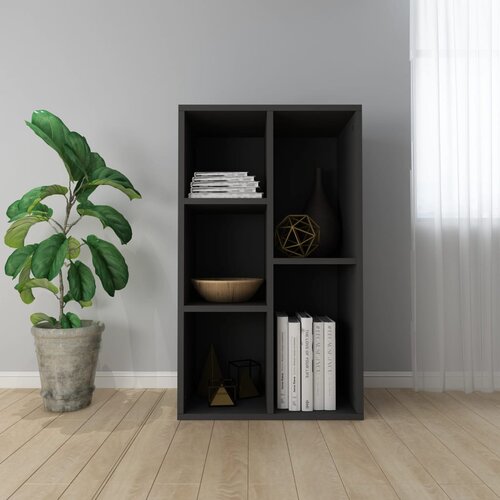 VidaXL Knjižna omara / komoda črna 50x25x80 cm iverna plo&amp;scaron;ča Slike