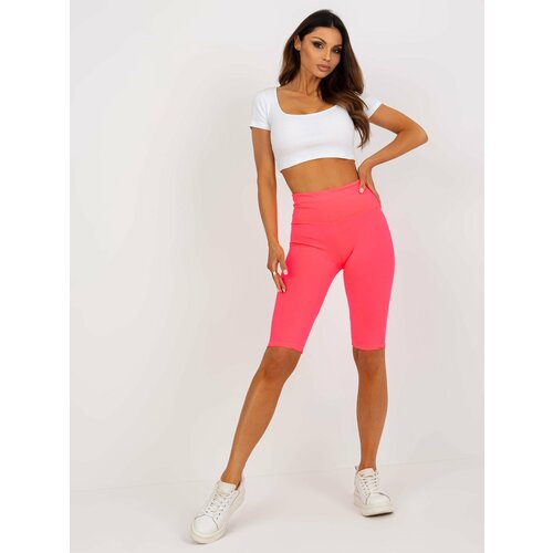 Fashion Hunters Fluo Pink Cotton Cycling Shorts Cene