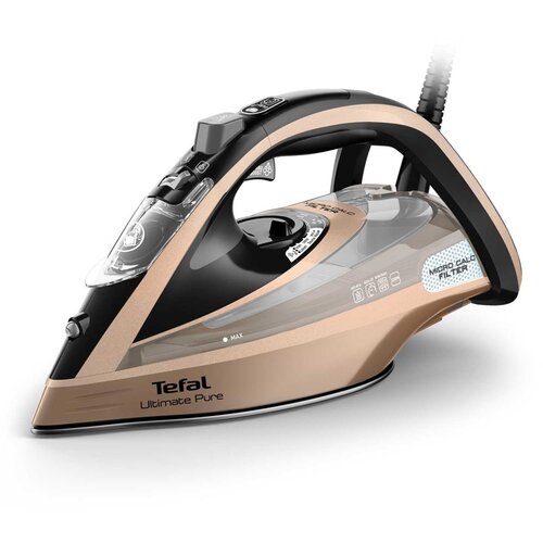 Tefal Ultimate Pure FV9852E0 iron Dry & Steam iron Durilium AirGlide Autoclean soleplate 3200 W Black, Copper Cijene