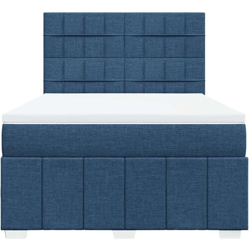 VidaXL Krevet s oprugama i madracem plavi 160x200 cm od tkanine Slike