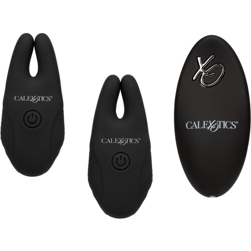 California Exotics Silicone Remote Nipple Clamps Black Slike