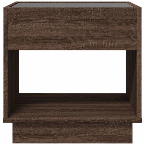  Noćni ormarić s beskonačnim LED boja smeđeg hrasta 50x50x50 cm Slike