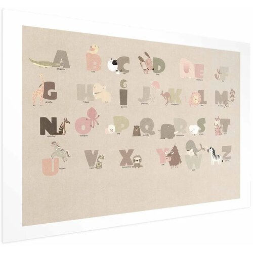  Plakat - Beige Alphabet 60x40 Bez okvira s margom Cijene