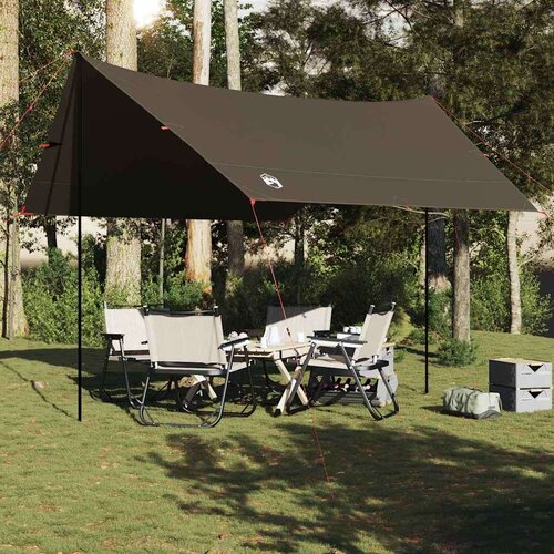 VidaXL Cerada za kampiranje smeđa 438x376x212 cm vodootporna Slike