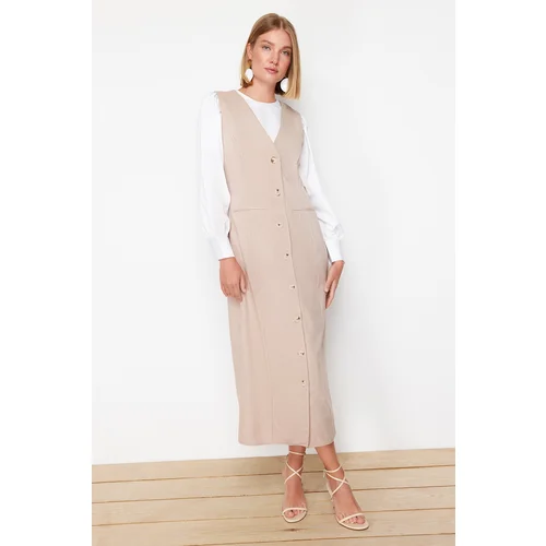 Trendyol Beige Woven Fabric Gilet Dress