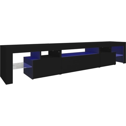 Maison Chic TV omarica - TV stojalo - Televizijska omarica z LED lučkami črna 215x36,5x40 cm, (21700745) Slike