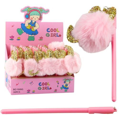  Gel olovka s ružičastim pompon čepom i plavom tintom 17 cm 0,5 mm Cijene