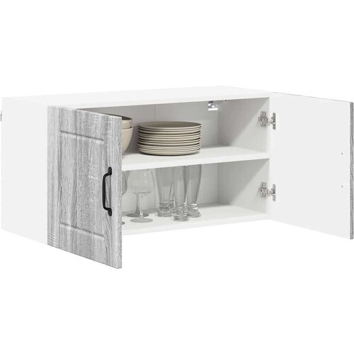 VidaXL zidni kuhinjski ormarić s policom siva sonoma 80 x 31 x 40 cm Slike