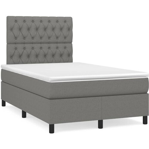 VidaXL Krevet box spring s madracem tamnosivi 120 x 190 cm tkanina Slike