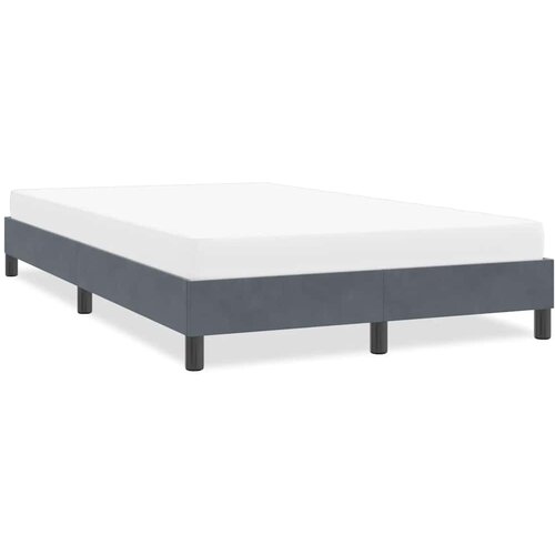 VidaXL posteljni okvir brez vzmetnice temno siva 120x210 cm žamet Slike
