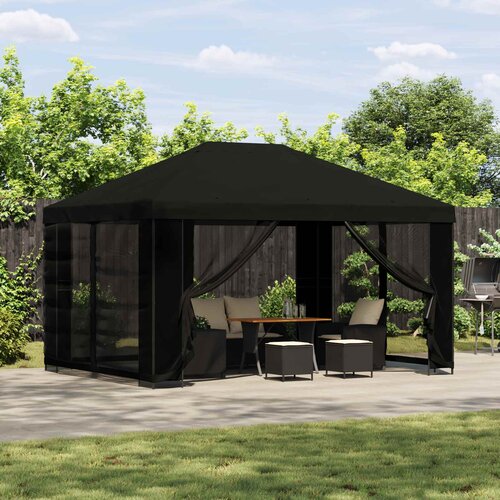 Gazebo 4 &times; 3 m Crna Poliester i čelik 190 gsm Cijene