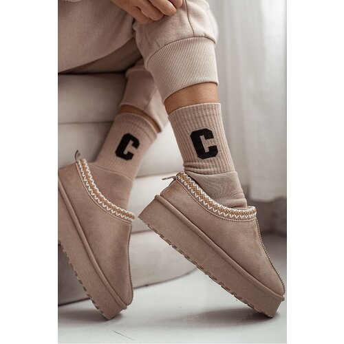 Milena Women's terry socks with letter C beige Cene