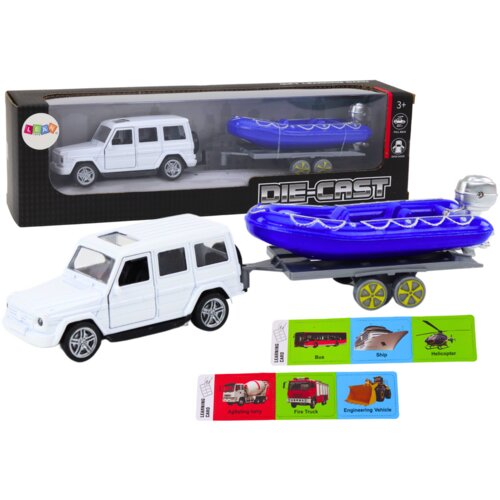  Terensko vozilo s prikolicom i motornim čamcem - bijelo/plavi Cijene