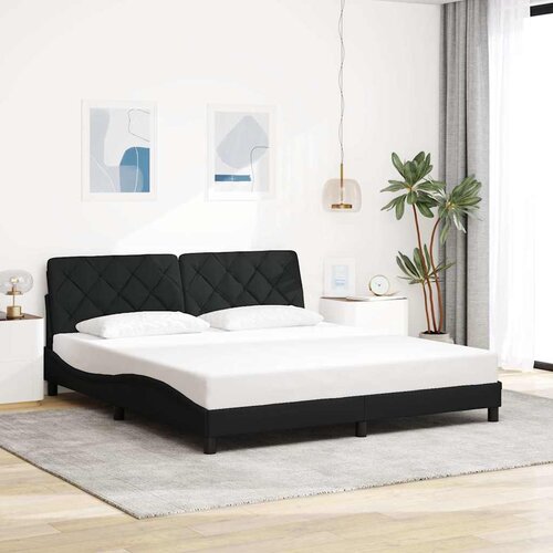VidaXL Okvir kreveta bez madraca crni 180x200 cm od tkanine Slike