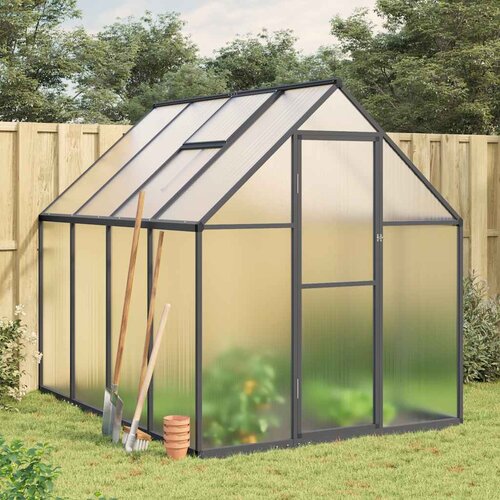 VidaXL Rastlinjak z okvirjem antracit 224x169x195 cm aluminij Slike