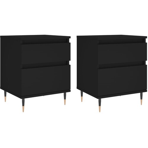 Maison Chic Dvo delni komplet Nočne omarice - Nočne mize črna 40x35x50 cm inženirski les, (21687831) Slike