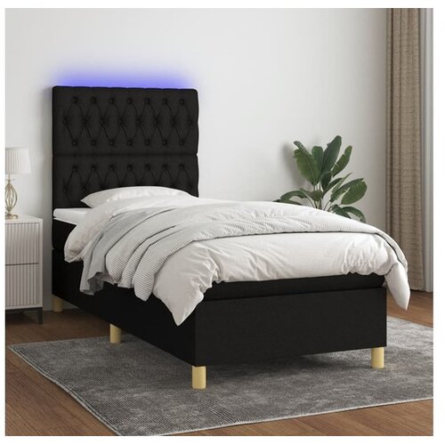  Box spring s madracem LED crni 80 x 200 cm od tkanine Cene