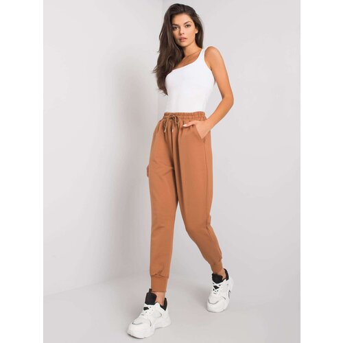 Fashion Hunters Light Brown Cotton Sweatpants by Cailie Slike
