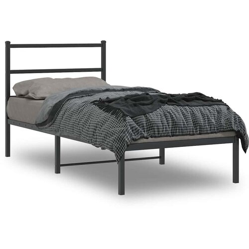  Metalni okvir za krevet s uzglavljem crni 90x190 cm Cijene