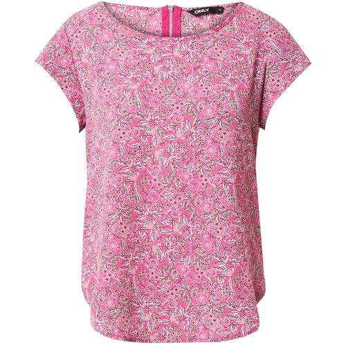 Only Bluza pastelno zelena / orhideja / črna / bela Slike
