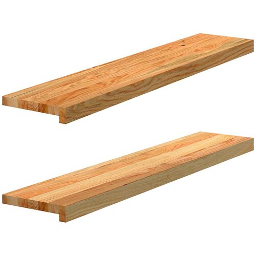  Prozorske klupice 2 kom svijetlosmeđe 100x20x2 cm masivne hrast Slike