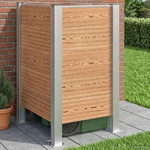  Ograda za kante za smeće Smeđa 85 x 85 x 115 cm Aluminij i WPC - Smeđa L oblik 85 cm Cijene