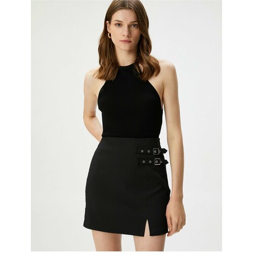 Koton Mini Skirt with Belt Detail and Slit Slike