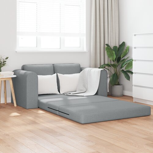 vidaXL floor sofa bed 2-v-1 svetlo siva 148x71x83 cm tkanina Cene