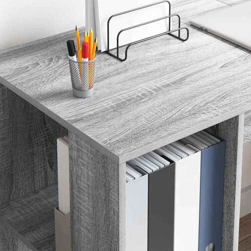  Stol s policom Siva Sonoma 130 x 50.5 x 75 cm Konstruirano drvo Slike