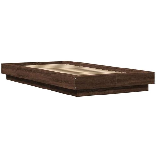 VidaXL okvir za krevet s led svjetlima boja hrasta 90 x 200 cm drveni Slike