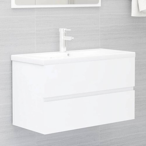 Ormarić za umivaonik bijeli 80 x 38,5 x 45 cm konstruirano drvo Cene
