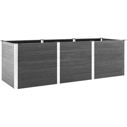  Povi&amp;scaron;ena vrtna gredica 300 x 100 x 91 cm WPC siva Slike