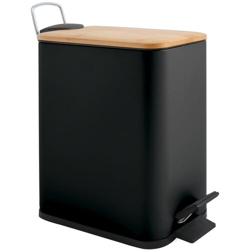 Spirella Mat crna željezna kanta za smeće s pedalom 5 l Erik – Cene