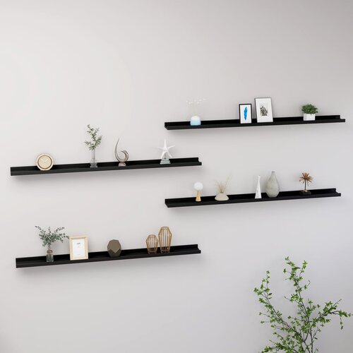 Zidne police 4 kom crne 115 x 9 x 3 cm Cijene
