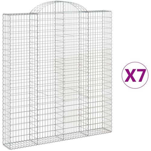  Lučne gabionske ko&amp;scaron;are 7 kom 200x30x220/240cm pocinčano željezo Slike
