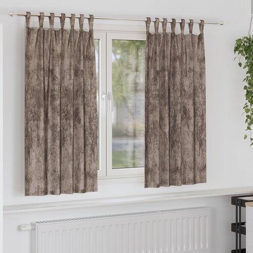 VidaXL satenaste zavese 2 kosa z luknjami Cappuccino 175x140 cm Slike
