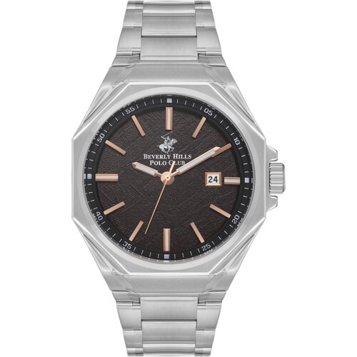Beverly Hills Polo Club Muški ručni sat, Kvarcni mehanizam, 43mm, Braon kućište, Srebrne boje, BP3544X.340 Cene